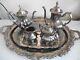 Lancaster Rose Coffee & Tea Set By Poole Silver Co. E. P. C. A. 400 Silverplate