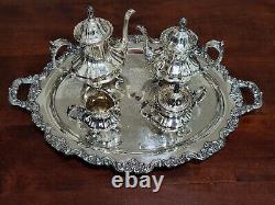 Lancaster Rose EPCA # 400 Poole Silverplate TRAY & Tea Serving Set Tray Unmarked