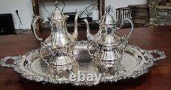 Lancaster Rose EPCA # 400 Poole Silverplate TRAY & Tea Serving Set Tray Unmarked
