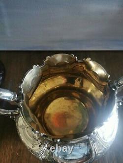 Large Victorian Tea Set Teapot, Jug, Bowl, Silver Plated