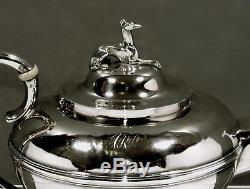 Lincoln & Reed Silver Tea Set c1835 BOSTON RECLINING WHIPPET