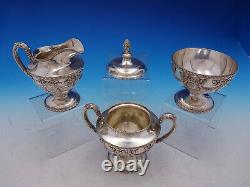 Louis XVI by Shreve Sterling Silver Tea Set with Tray & Kettle on Stand (#4576)