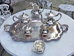 Lovely Antique Victorian Community Ascot Silverplate Tea / Coffee Serving Set