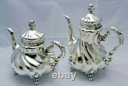Lovely German Sterling Silver Matching 6 Piece Coffee & Tea Service Set