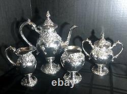 Lundt Eloquence Silver Plate Tea Set / Coffee Pot, sugar, creamer, waste