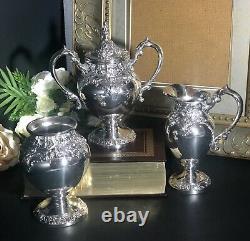 Lundt Eloquence Silver Plate Tea Set / Coffee Pot, sugar, creamer, waste