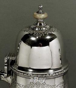 Lunt Sterling Tea Set c1930 TREASURE HAND DECORATED 52 OZ