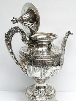 MAGNIFICENT BLACK STARR & FROST STERLING SILVER RETICULATED 5pc TEA & COFFEE SET