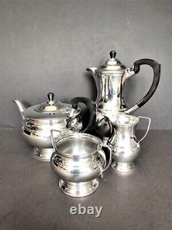 MID-CENTURY SILVER PLATE FOUR PIECE TEA SET, GARRARD & CO, LONDON, c. 1950s/60s