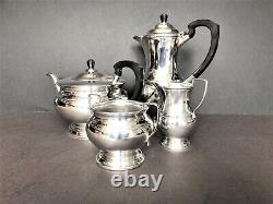 MID-CENTURY SILVER PLATE FOUR PIECE TEA SET, GARRARD & CO, LONDON, c. 1950s/60s