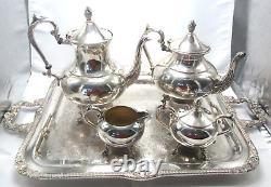 MINT Vintage Birmingham Silver Co. Silver Plated on Copper 5 PC Tea Set BSC