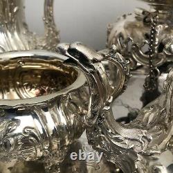 Magnificent, Antique Victorian, Sterling Silver Hand Chased Tea & Coffee Set