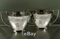 Marshall Fields Sterling Tea Set c1915 Hand Wrought Colonial