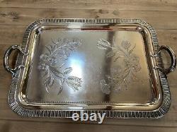 Meriden B Company Quadraplate Silverplated Tea Set w Tray