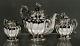 Mexican Sterling Tea Set C1960 Sanborns Hand Crafted 66 Oz