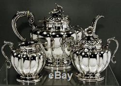 Mexican Sterling Tea Set c1960 Sanborns HAND CRAFTED 66 OZ