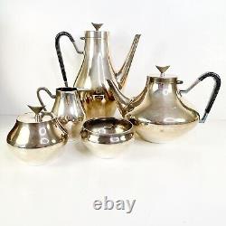 Mid Century Modern Reed & Barton Danish Tea Coffee Serving Set John Prip Mcm 5pc