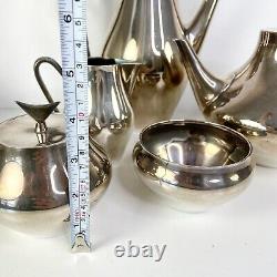 Mid Century Modern Reed & Barton Danish Tea Coffee Serving Set John Prip Mcm 5pc