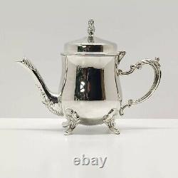 Mini International Silver Co 4 Pc Coffee Tea Set Teapot Creamer Sugar Platter