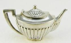 Miniature Sterling Silver Tea Set & Tray 5 Pce Doll House Antique John Rose 1/12