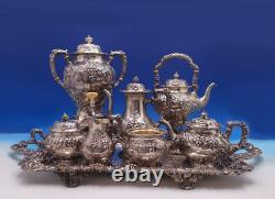 Modernic by Gorham Sterling Silver Tea Set 7pc withSilverplate Tray (#7995)