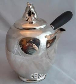 Modernist Sterling Silver Gorham Hibiscus Tea Set On Handled Tray 39 Ozt #791