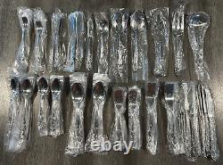 NEW 1984 VINTAGE 103PC 12 Place Settings Imperial IMI4 Roses Stainless Flatware