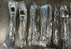 NEW 1984 VINTAGE 103PC 12 Place Settings Imperial IMI4 Roses Stainless Flatware