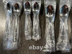 NEW 1984 VINTAGE 103PC 12 Place Settings Imperial IMI4 Roses Stainless Flatware