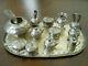 Native American Miniature Turquoise Sterling Silver Cookware Coffee Tea Set Emw