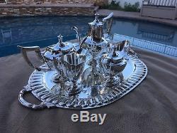 Near Museum Quality 6 Pc Complete 1951 Gorham Plymouth Sterling Coffee / Tea Set