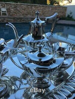Near Museum Quality 6 Pc Complete 1951 Gorham Plymouth Sterling Coffee / Tea Set