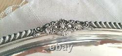 Nice Sheridan Silver on Copper Tea/Coffeepot set & Huge Silverplated Waiter Tray