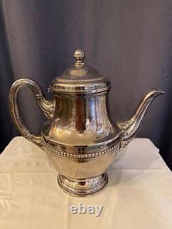 Old 4 Piece Tea Set Silver Metal Louis XV Style Gadron Decor