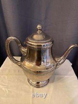 Old 4 Piece Tea Set Silver Metal Louis XV Style Gadron Decor