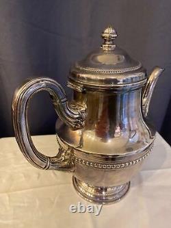 Old 4 Piece Tea Set Silver Metal Louis XV Style Gadron Decor