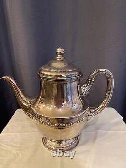 Old 4 Piece Tea Set Silver Metal Louis XV Style Gadron Decor