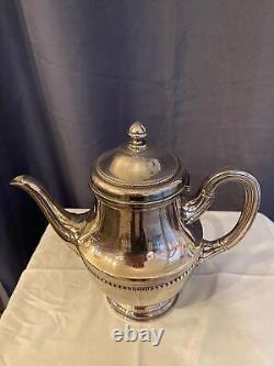 Old 4 Piece Tea Set Silver Metal Louis XV Style Gadron Decor