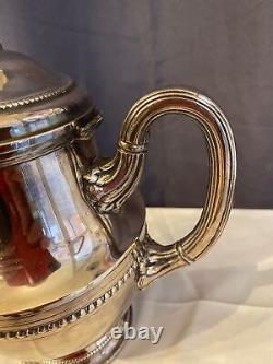 Old 4 Piece Tea Set Silver Metal Louis XV Style Gadron Decor