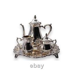 Oneida Silver Wilcox Webster Countess Silverplate 4 Piece Tea Set