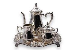 Oneida Silver Wilcox Webster Countess Silverplate 4 Piece Tea Set