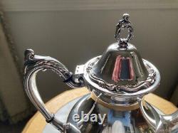 Oneida Silverplate Tea Service Antique Set 2 Pots, Sugar, Creamer, Tray Mint