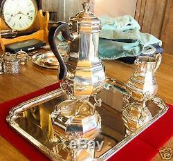Outstanding 1940's Minty Tiffany Sterling 3 Pc. Tea Set
