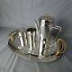 Pm Italy Argente Silver Plated Brass Tea Coffee Set Pot Creamer And Sugar Bowl