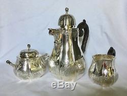 PUIFORCAT ÉLYSEE FRENCH RÉGENCE STYLE STERLING SILVER 3 PC TEA or COFFEE SET