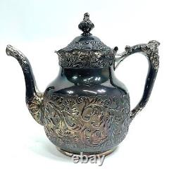 Pairpoint Mfg Co Antique 329 Tea Set Teapot Creamer Sugar Pot RARE 4 Piece Set