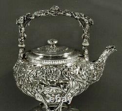 Peter L Krider Sterling Tea Set c1885 JAPANESE