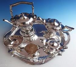 Plymouth Engraved by Gorham Sterling Silver 5pc Tea Set withSP Tray (#1024)