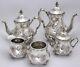 Poole Old English Hand Chased Sterling Silver Tea Coffee Set