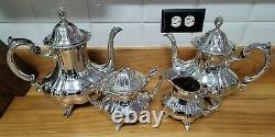 Poole Silverplated Coffee/Teaset Lancaster Rose Pattern E. P. N. S 4 Piece